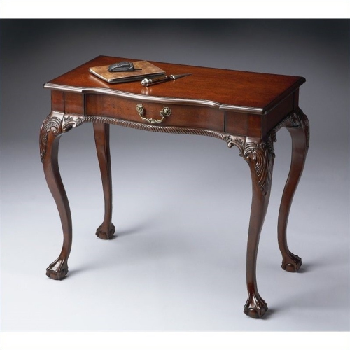 BOWERY HILL  Solid Wood Traditional Writing Desk In Cherry Finish