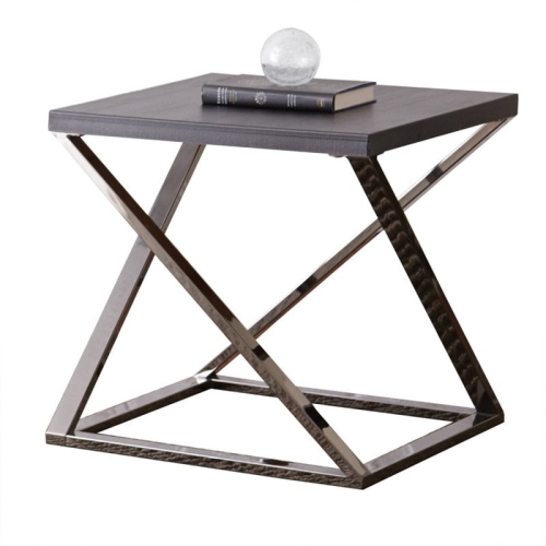 Aegean Square End Table in Black Nickel
