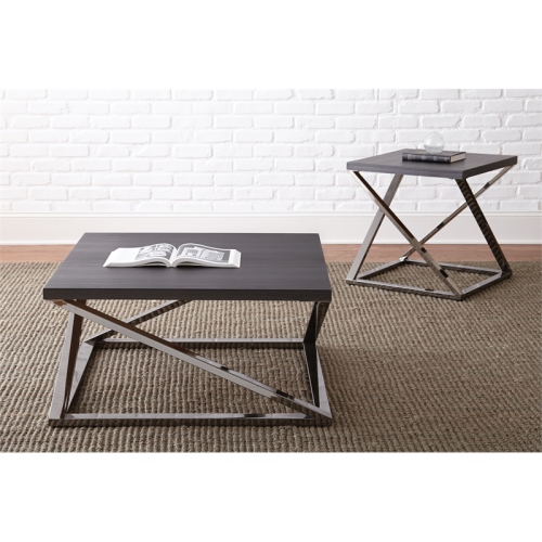 Aegean Square End Table in Black Nickel