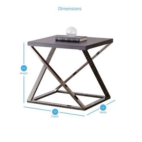 Aegean Square End Table in Black Nickel