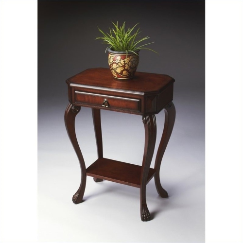 BOWERY HILL  Traditional Solid Wood Console Table In Cherry Finish