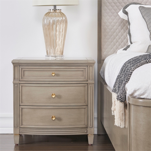 Jennifer Taylor Home Dauphin Gold Accent End Table Grey Cashmere