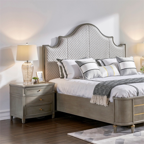 Jennifer Taylor Home Dauphin Gold Accent End Table Grey Cashmere