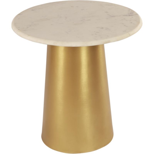 MERIDIAN FURNITURE  Sorrento Contemporary Marble End Table In In Gold