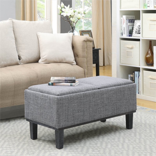 Convenience Concepts Designs4Comfort Brentwood Ottoman in Gray Linen Fabric