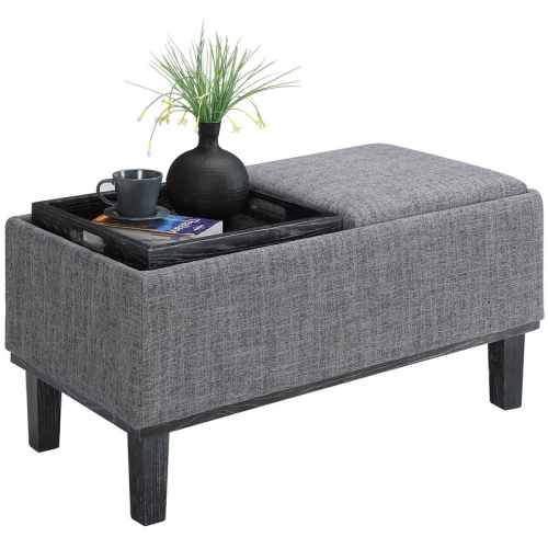 Convenience Concepts Designs4Comfort Brentwood Ottoman in Gray Linen Fabric