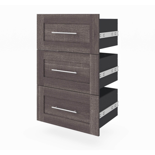 MODUBOX  Pur 3 Drawer Set for Pur 25W Storage Unit - Bark In Grey