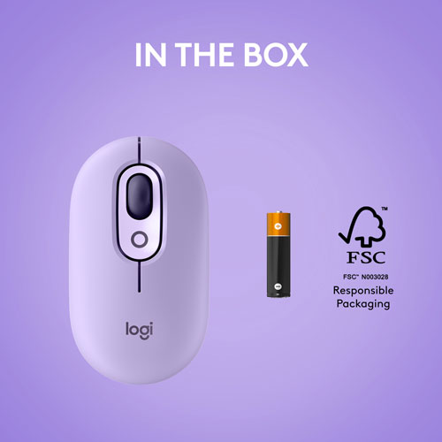 Logitech POP Mouse Bluetooth Optical Ambidextrous Mouse - Cosmos