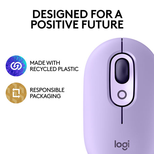 Logitech POP Mouse Bluetooth Optical Ambidextrous Mouse - Cosmos