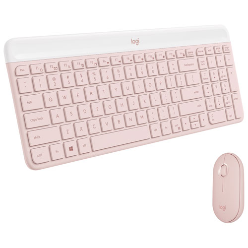 Logitech MK470 Slim Combo Wireless Optical Keyboard & Mouse Combo - Pink