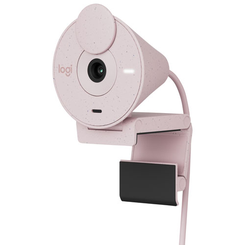 Caméra Web HD intégrale 1080p Brio 300 de Logitech avec microphone mono à réduction du bruit - Rose