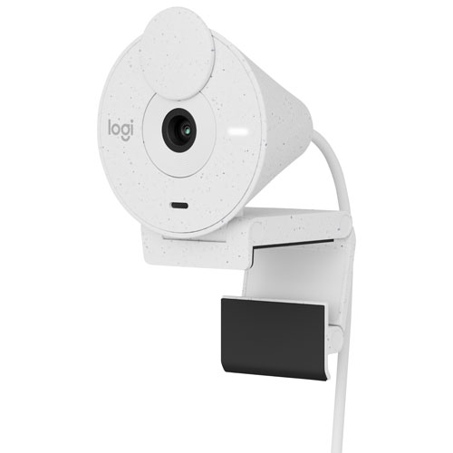 Caméra Web HD intégrale 1080p Brio 300 de Logitech avec microphone mono à réduction du bruit - Blanc cassé