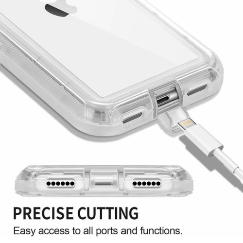 【CSmart】 Étui Coque rigide anti-chute triple 3 couches antichoc Heavy Duty Defender pour iPhone 14 Pro, Clear