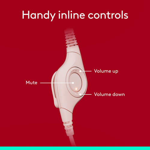 Logitech H390 Wired Headset with Noise Cancelling Microphone - Rose