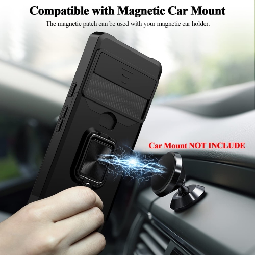 Pour Pixel 7 Pro de Google, étui portefeuille multifonction Pixel 7 Pro, porte-carte, couvercle coulissant, support magnétique à anneau, étui-support