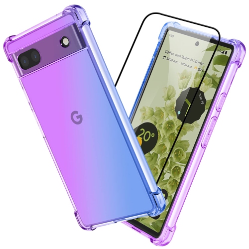 HLD  for Google Pixel 7 Case \w Tempered Glass Screen Protector, Clear Design Reinforced Corners Slim Fit Soft Flexible Tpu Shockproof Protective Phone