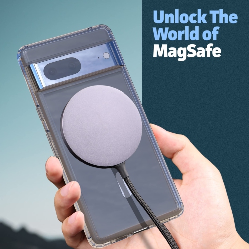 Clear Back Designed for Google Pixel 7 Case, Magnetic Phone Case Compatible with Magnet Charging & Accessories