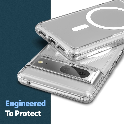 Clear Back Designed for Google Pixel 7 Case, Magnetic Phone Case Compatible with Magnet Charging & Accessories