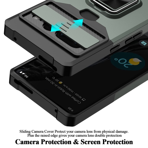 Pour Pixel 7 Pro de Google, étui portefeuille multifonction Pixel 7 Pro, porte-carte, couvercle coulissant, support magnétique à anneau, étui-support