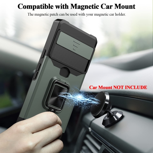 Pour Pixel 7 Pro de Google, étui portefeuille multifonction Pixel 7 Pro, porte-carte, couvercle coulissant, support magnétique à anneau, étui-support