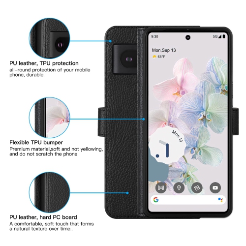 Google Pixel 7 Case Leather, Pixel 7 Wallet Case, Card Slot Magnetic Closure RFID Blocking Flip Case for Google Pixel 7 2022