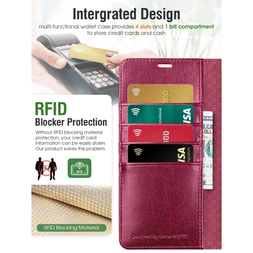 Compatible with Google Pixel 7 Pro Case Wallet, PU Leather Flip Folio Case with Card Holders RFID Blocking Kickstand Shockproof TPU Inner Shell Phone