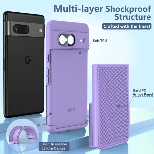 for Google Pixel-7 Case Rugged: Dual Layer Protective Heavy Duty Cell Phone Cover Shockproof with Non Slip Textured - Military Protection Bumper