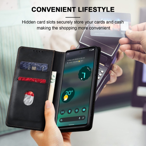 Jasonyu – Étui portefeuille pour Pixel 6A de Google, étui en cuir de polyuréthane avec support, rabat magnétique folio, étui intérieur antichoc en