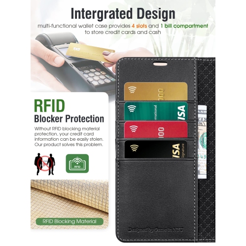 Compatible with Google Pixel 7 Pro Case Wallet, PU Leather Flip Folio Case with Card Holders RFID Blocking Kickstand Shockproof TPU Inner Shell Phone