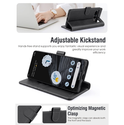 Compatible with Google Pixel 7 Pro Case Wallet, PU Leather Flip Folio Case with Card Holders RFID Blocking Kickstand Shockproof TPU Inner Shell Phone