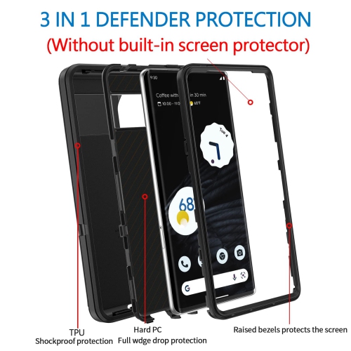 Étui Defender pour Pixel 7 Pro 5G de Google, robuste antichoc, hermétique à la poussière 3-en-1, étui protecteur robuste pour Pixel 7 Pro 5G
