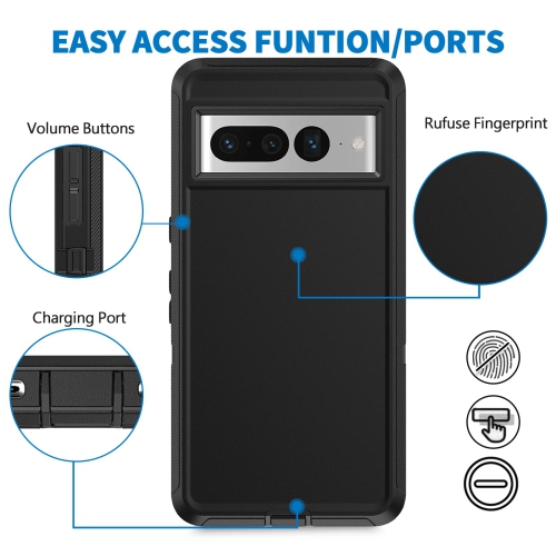 Étui Defender pour Pixel 7 Pro 5G de Google, robuste antichoc, hermétique à la poussière 3-en-1, étui protecteur robuste pour Pixel 7 Pro 5G