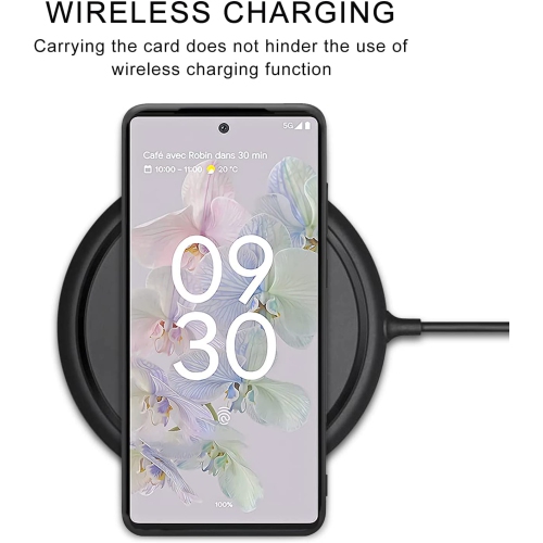 Étui portefeuille en cuir pu avec fentes pour carte de crédit Pixel 7 Pro de Google pour Pixel 7 Pro de Google - Gris