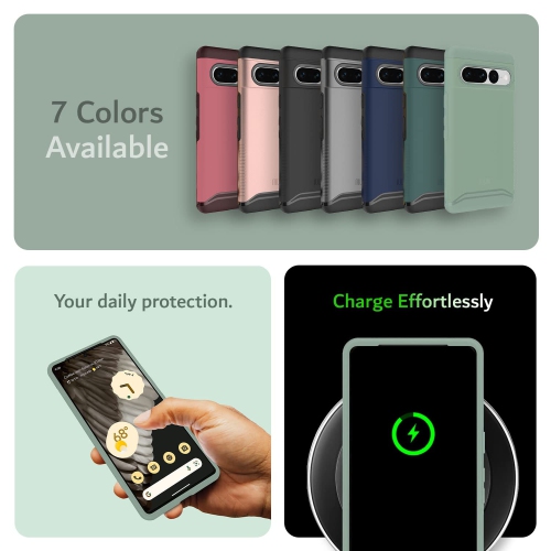 DualShield de TUDIA pour étui Pixel 7 Pro de Google, mince protection de qualité militaire antichoc Merge à deux couches avec découpe d’antenne