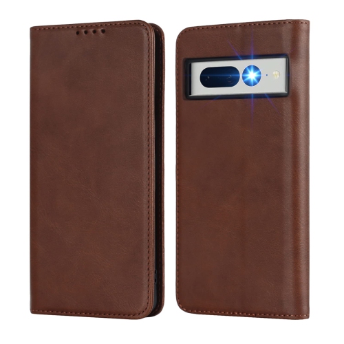 HLD Google Pixel 7 Pro Case Wallet-Pu Leather With Card Holder-Strong Magnetic Case for Women And Men- Google Pixel 7 Pro Flip Étui De Portefeuille -Folio Credit Cover-Deep Brown