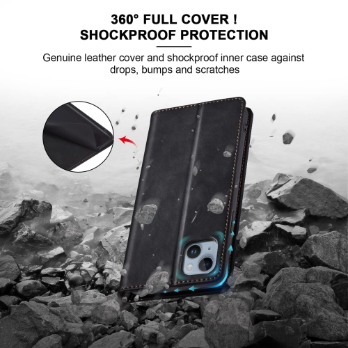 Jasonyu – Étui portefeuille pour iPhone 14, étui en cuir de polyuréthane avec support, rabat folio magnétique, étui intérieur antichoc en TPUR et