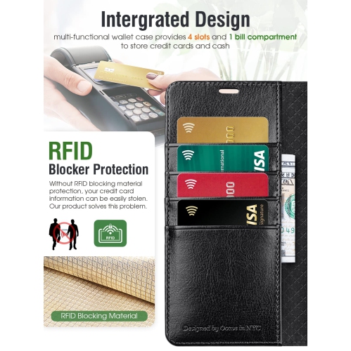 Compatible with Google Pixel 7 Pro Case Wallet, PU Leather Flip Folio Case with Card Holders RFID Blocking Kickstand Shockproof TPU Inner Shell Phone