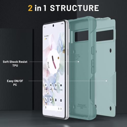 for Google Pixel 7 case with Screen Protector,Heavy Duty Protection Dual Layer Military Grade Drop Proof Cover Hard Shell Sturdy Durable Phone Case