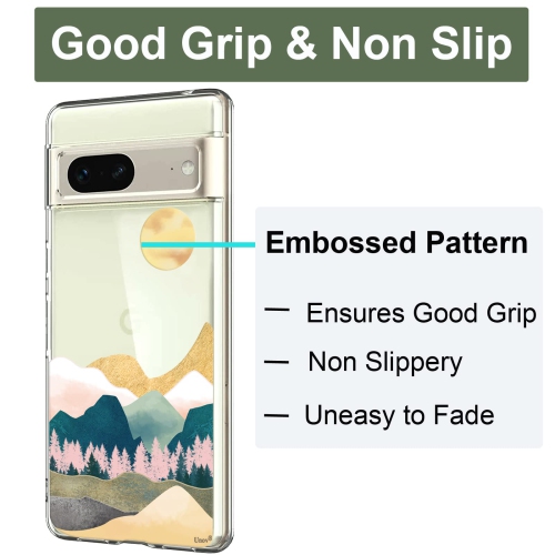 Compatible with Pixel 7 Case Clear with Design Soft TPU Shock Absorption Slim Embossed Pattern Protective Back Cover for Pixel 7 6.3inch