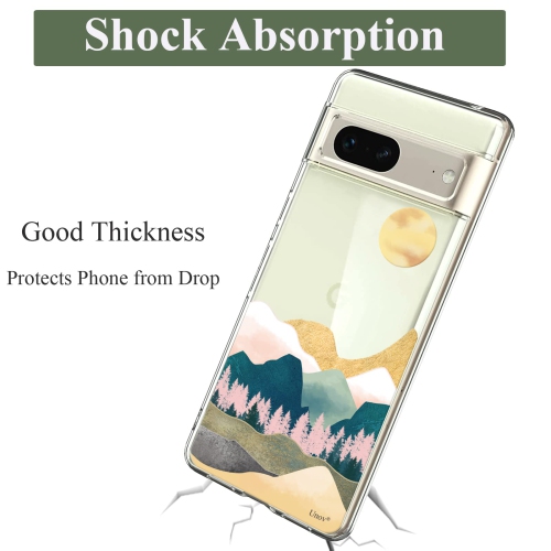 Compatible with Pixel 7 Case Clear with Design Soft TPU Shock Absorption Slim Embossed Pattern Protective Back Cover for Pixel 7 6.3inch
