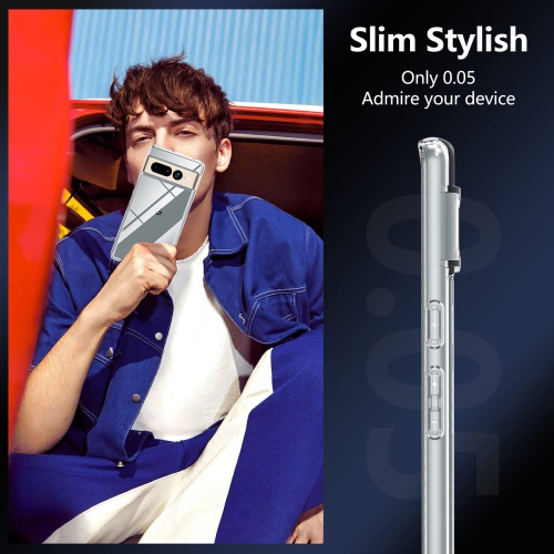 Étui Crystal Clear de ottpluscase pour Pixel 7 Pro de Google, étui pour Pixel 7 Pro Étui rigide, robuste, antichoc, rigide, protection antirayure