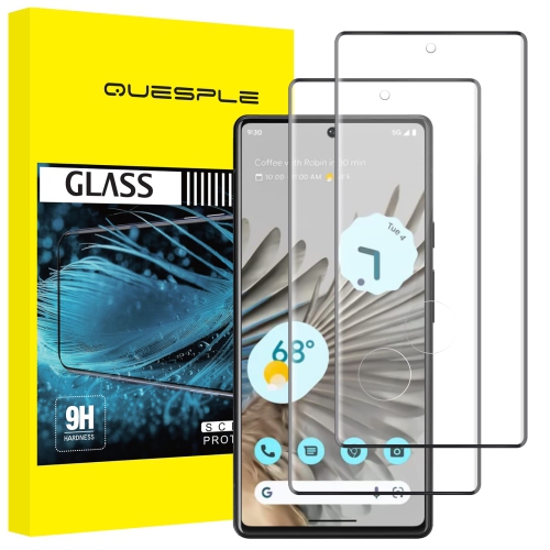 HLD  2 Pack Quesple for Google Pixel 7 Pro Screen Protector, 9H Tempered Glass, Ultrasonic Fingerprint Compatible, 3D Curved, HD Clear Scratch