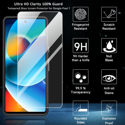 ottpluscase Dual Guard for Google Pixel 7 Case with Tempered Glass Screen Protector, Pixel 7 Phone Case Shockproof Dual Layer Rugged Tough Heavy Duty