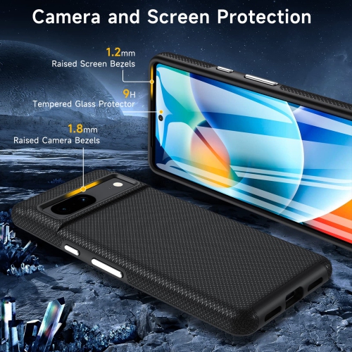 ottpluscase Dual Guard for Google Pixel 7 Case with Tempered Glass Screen Protector, Pixel 7 Phone Case Shockproof Dual Layer Rugged Tough Heavy Duty