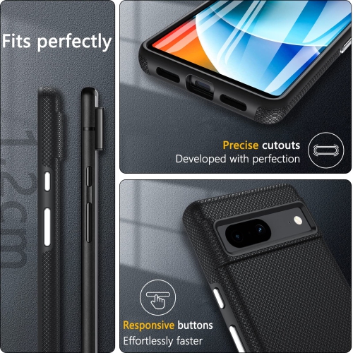 ottpluscase Dual Guard for Google Pixel 7 Case with Tempered Glass Screen Protector, Pixel 7 Phone Case Shockproof Dual Layer Rugged Tough Heavy Duty