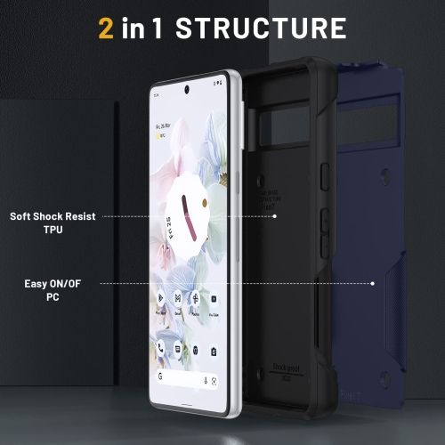 for Google Pixel 7 case with Screen Protector,Heavy Duty Protection Dual Layer Military Grade Drop Proof Cover Hard Shell Sturdy Durable Phone Case
