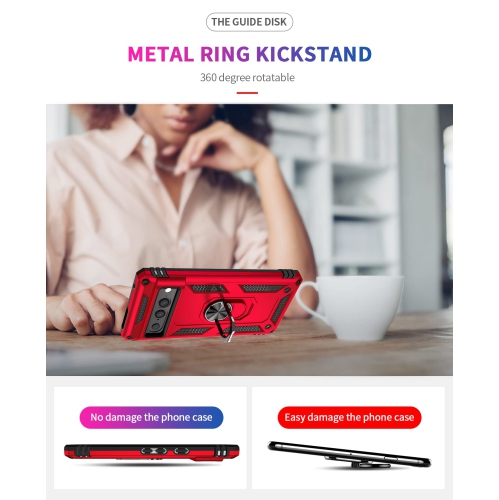 for Google Pixel 7 Pro case,Pixel 7 Pro Phone case,360 Degree Rotation Ring Kickstand Military-Grade Shockproof Cover Work with Magnetic car Mount