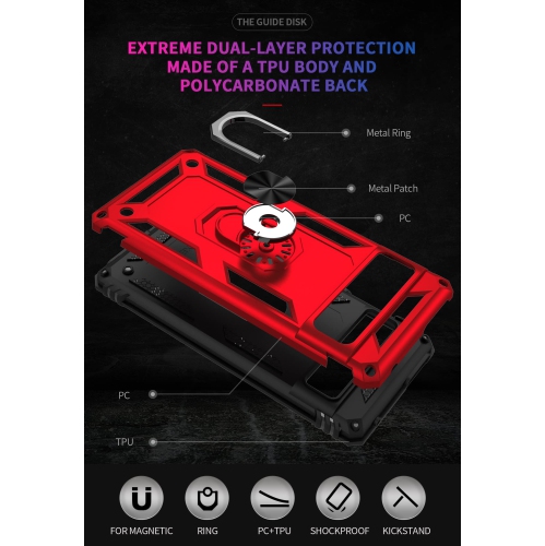 for Google Pixel 7 Pro case,Pixel 7 Pro Phone case,360 Degree Rotation Ring Kickstand Military-Grade Shockproof Cover Work with Magnetic car Mount