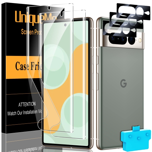HLD  Uniqueme Screen & Camera Lens Protectors for Google Pixel 7 Pro 6.7-Inch With Easy Installation Tool - - 5 Pack In Black