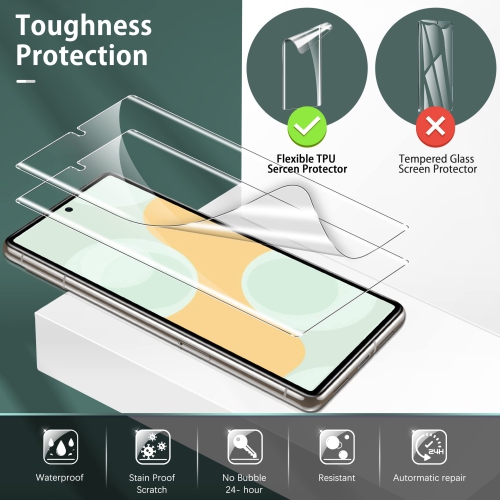 UniqueMe Screen & Camera Lens Protectors for Google Pixel 7 Pro 6.7-inch with Easy Installation Tool - Black - 5 Pack